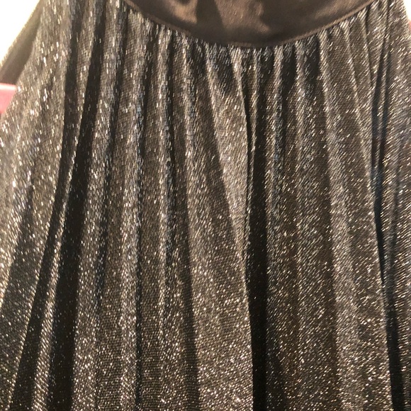 ZARA BLACK SILVER METALLIC PLEATED MINI DRESS Size M - Picture 6 of 6